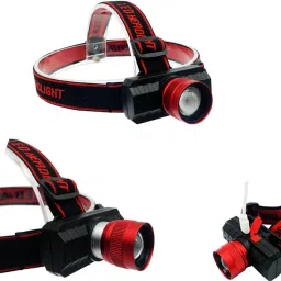 care 4 LED HEADLAMP 102 ZOOMABLE 30W ZOOM light High Power Headlamp Usb Charging High Power head torch (waterproof, with head belt) with zooming function Torch (Black : Rechargeable) Torch image 5