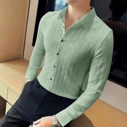 Men Regular Fit Self Design Casual Shirt-image-113