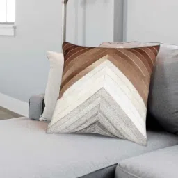 dazzhome Brown & Grey Hair On Leather 18 x 18 Inches Pillow Cover-picture-49