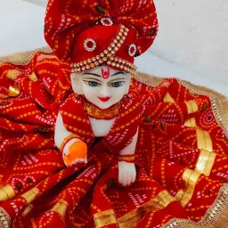 0 no. size laddu gopal summer dailywear fancy red rajasthani poshak with mukat Dress-image-32