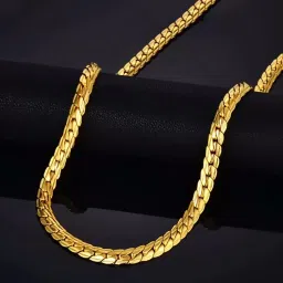 Valentine Long Chain for Men & Boy Stylish Gold-plated Plated Stainless Steel Chain-image-12