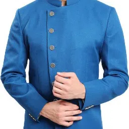 Men Solid Bandhgala Festive & Wedding Blazer-image-46