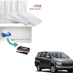 Car Tissue Box Refiller facial tissue (Pack of 10,100 pulls 2 ply,TISSUE REFILL ONLY) For Toyota Innova Crysta Vehicle Tissue Dispenser-9