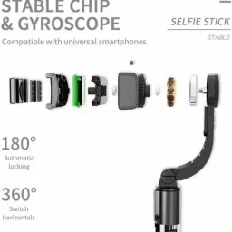 R ROSEUM 1 axis Camera & Mobile Tripod and Selfie Stick with Mobile Clip Holder Single Gimbal for Mobile, Camera image 3