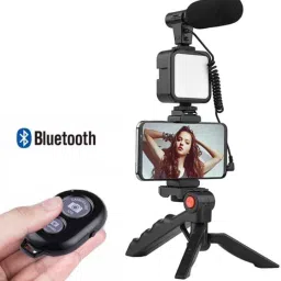 poxi Video Making tool Video Tripod Stand LED Light & mobile Holder Tripod Kit Tripod Kit image 3