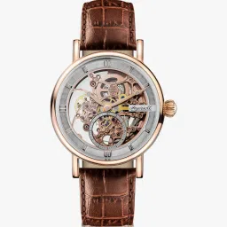 Automatic Rose Skeleton Dial With Lifetime Warranty Analog Watch - For Men I00401B-16