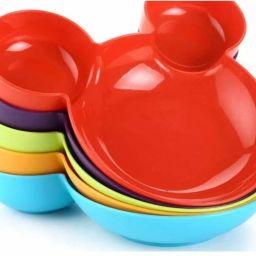 Plastic Mickey Shaped Serving Food Plate, Mickey Mouse Bowl Set of 3, Multicolor Plate Serving Set-14