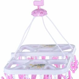 folding clip hanger with 28 Clips/Pegs Baby Clothes Hanger Stand,Cloth Drying Plastic Dress Hanger ForDress-27