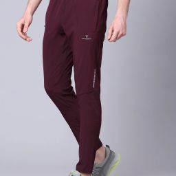 Men Printed Maroon Track Pants-image-83