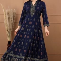 Rayon Blend Stitched Anarkali Gown-image-43