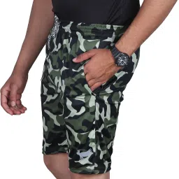 clotvin Pack of 2 Solid Men Green, Beige Gym Shorts image 2