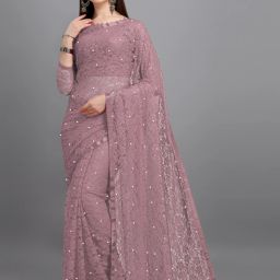 Self Design Bollywood Net Saree-image-29
