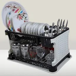 Plastic Plastic Kitchen Organizer Rack with Water Storing Tray, 2 Layer Basket Storage Basket-10