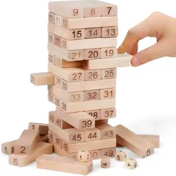 Wooden Building Blocks Tumbling Tower | Wooden 48 Blocks Stacking Toy-picture-33
