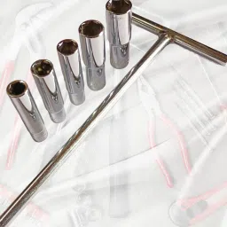 T handle + 5 Long Sockets, 1/4 T-Handle with 8mm, 9mm, 10mm, 11mm and 12mm Long Socket Set-18