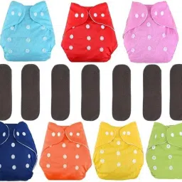 Combo Pack of Cloth Diaper with Insert For New Born Babies Cooton Soft-11