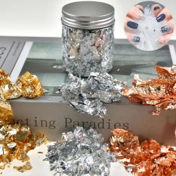 Gold Leaf Metallic Foil Schabin Gilding Metal Leaf Flakes Three Bottles Kit A6-image-37
