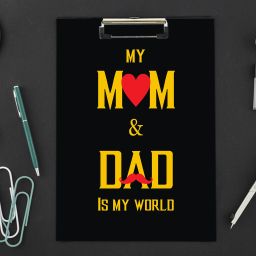 I love Mom & Dad Reprint Clip Board Exam Pad (14x9.5 Inches) Premium Quality-picture-32