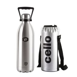 Cello Swift Silver Vacuum Insulated Stainless Steel Flask with Jacket and Handle-2.2 L-image-38