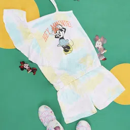 Pantaloons Junior Girls Dyed Minnie character Printed Top with Shorts-image-64