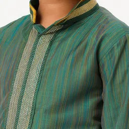Ramraj Boys Green Regular Kurta With Veshti image 2