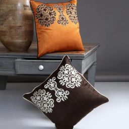 romee Multicolour Embroidred Ethnic Motif 16x16 inches Cushion Cover (2Pc)-picture-4
