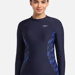 Speedo Printed Hyperboom Splice Rashtop Swim Tops-image-65