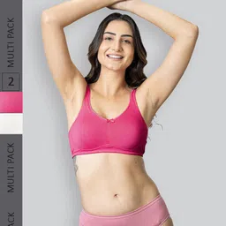 LYRA Pack Of 2 Cotton Spandax Full Coverage Secret Support Bra-image-74