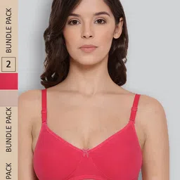 LYRA Pack Of 2 Combed Cotton Wirefree Secret Support Bra with Detachable Strap-image-87