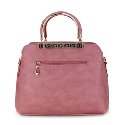 SHINING STAR Peach-Coloured PU Oversized Structured Handheld Bag image 2