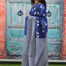 clothonus Abstract Printed Block Print Saree image 3