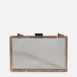 haute sauce by  campus sutra HAUTE SAUCE by Campus Sutra Transparent PU Structured Handheld Bag image 5
