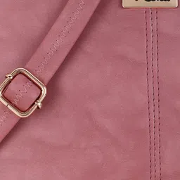 SHINING STAR Peach-Coloured PU Oversized Structured Handheld Bag image 4