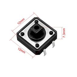 12x12x7.3mm Tactile Push Button Switch-10Pcs. image 3