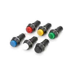 White PBS-11A 12MM 2PIN Self-Locking Round Plastic Push Button Switch image 2
