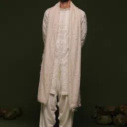 KALPRAAG Men Floral Embroidered Regular Sequinned Kurta with Patiala & With Dupatta image 1