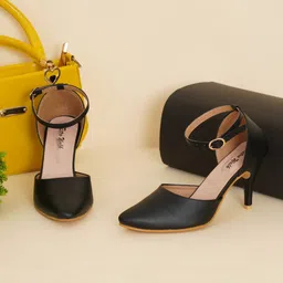 Retro Walk Pointed Toe Slim Heels With Ankle Loop-27