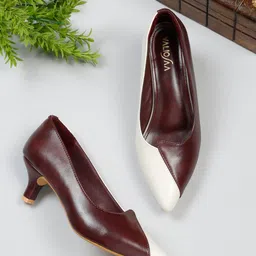 VALIOSAA Colourblocked Kitten Heel Pumps-picture-45