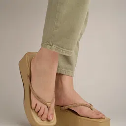 Shoetopia Square Toe Wedge Heels With Embellished-54