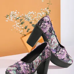 FASHIMO Printed Party Platform Pumps-1