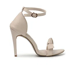 ELLE Open Toe Party Stiletto Heels With Bows & Ankle Loop image 5