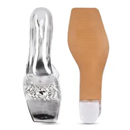 Try Me Embellished Open Toe Party Block Heels image 3