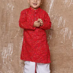Aj DEZInES Boys Bandhani Printed Pure Cotton Kurta with Dhoti Pants-19