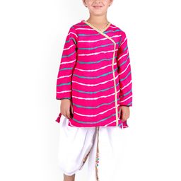 itsmycostume Boys Leheriya Printed Regular Pure Cotton Kurta with Dhoti Pants-image-55