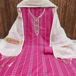 KALINI Ethnic Motifs Embellished Beads and Stones Unstitched Dress Material-image-15