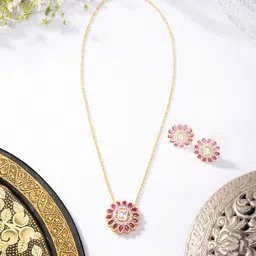 Niscka Gold-Plated Kundan-Studded Jewellery Set-55