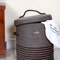 Pano Brown Laundry Bag With Lid-45