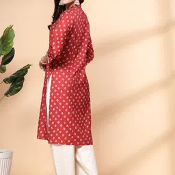 Nayam By Lakshita Geometric Printed Regular Linen Kurta with Palazzos image 4