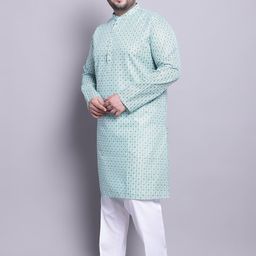SOJANYA PLUS Plus Size Ethnic Motifs Printed Kurta With Pyjamas & Nehru Jacket image 3