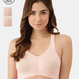 Inner Sense Pink Organic Cotton Bra - Antimicrobial & Anti Oudor with Removable Pads-picture-44